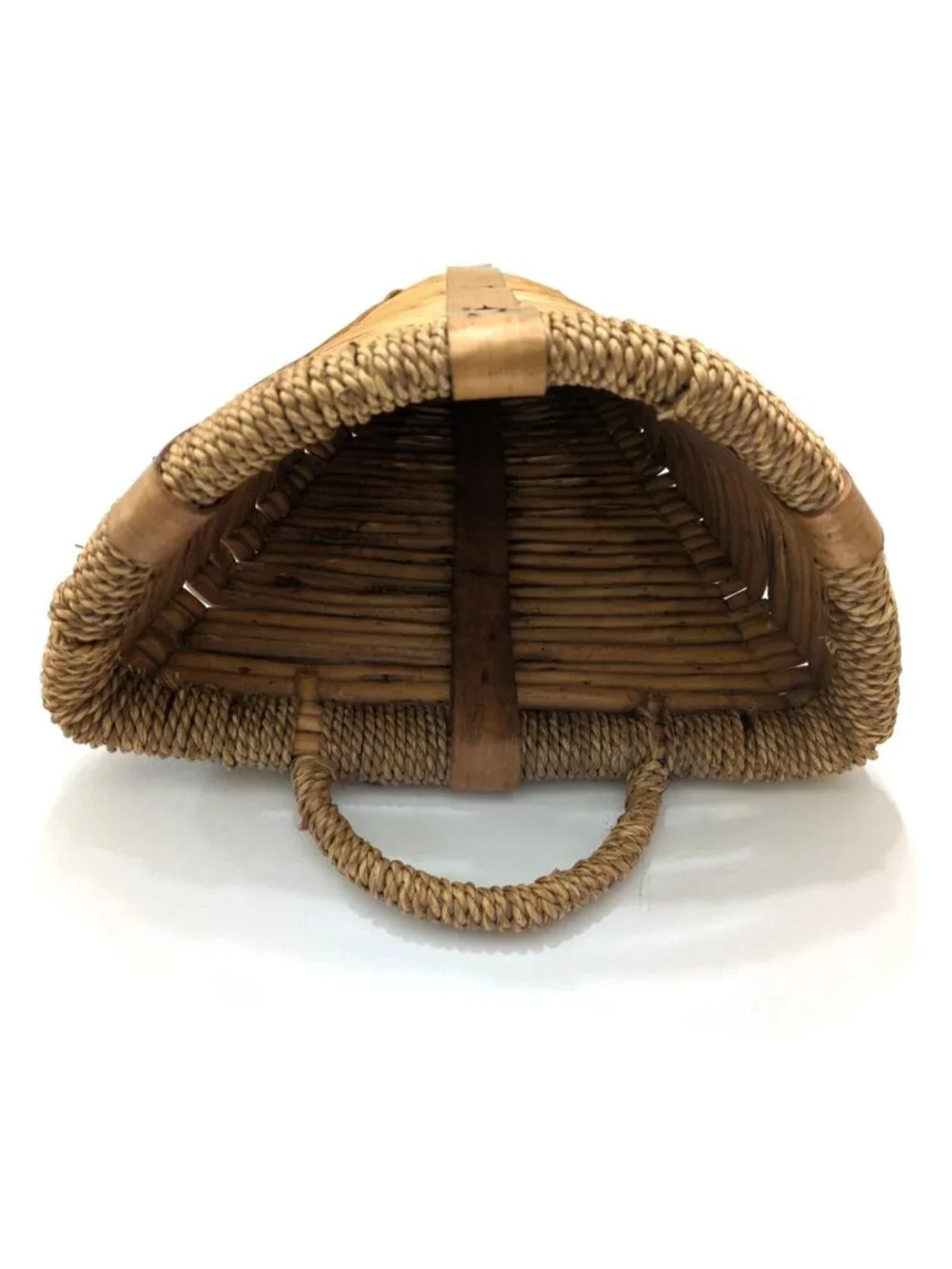 Vintage Bamboo Wall Hanging Planter Basket Set of 2 Cone Shaped 12